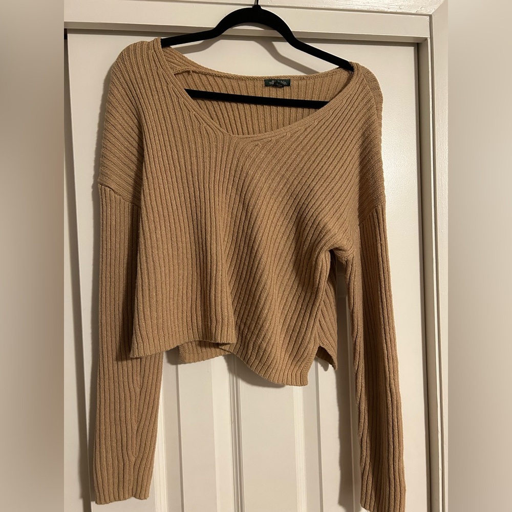 Tan crop sweater